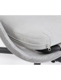 Poltrona Sospesa Pieghevole Algar con Struttura in Metallo e Cuscini Grigio, Relax Outdoor