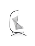 Poltrona Sospesa Pieghevole Algar con Struttura in Metallo e Cuscini Grigio, Relax Outdoor