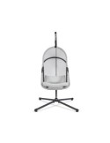 Poltrona Sospesa Pieghevole Algar con Struttura in Metallo e Cuscini Grigio, Relax Outdoor