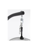 Poltrona Sospesa Pieghevole Algar con Struttura in Metallo e Cuscini Grigio, Relax Outdoor