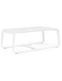 Tavolino Merrigan 105x62 Bianco, Tavolino Moderno in Alluminio Verniciato per Interno ed Esterno