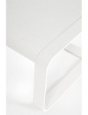 Tavolino Merrigan 105x62 Bianco, Tavolino Moderno in Alluminio Verniciato per Interno ed Esterno