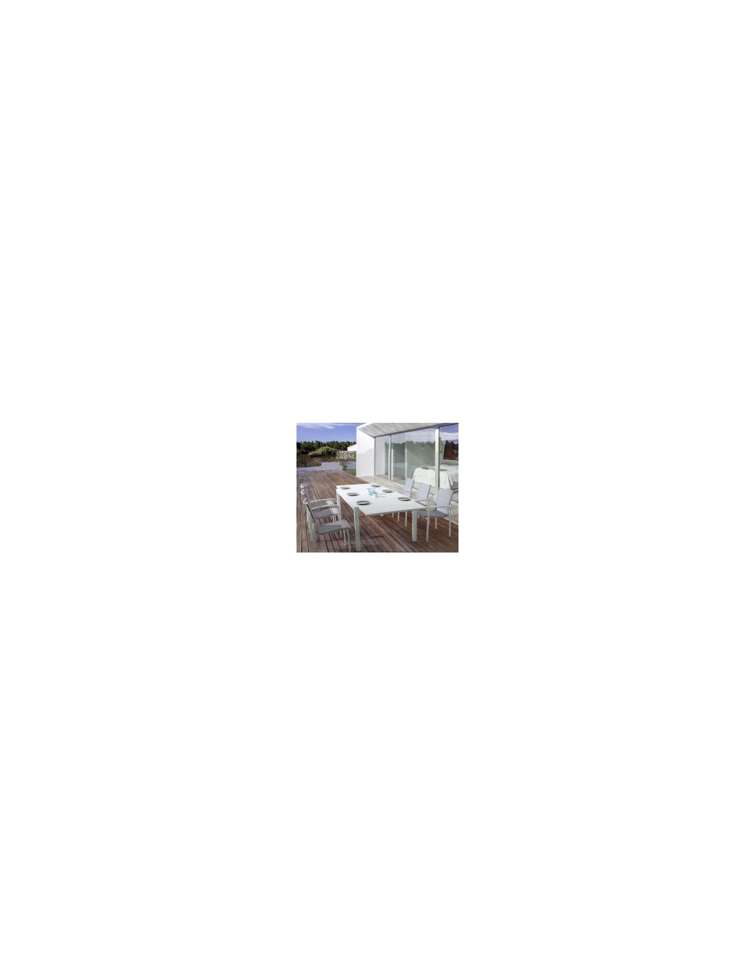 Tavolo Bizzotto 0662713 allungabile legno e alluminio 135/270X90 Bianco | TreG Ingrosso