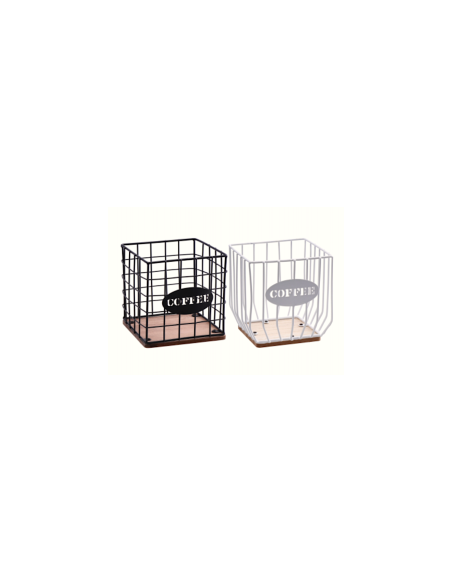 PORTACAPSULE 110108 FERRO/MDF 13X13X13CM ASSORTITO