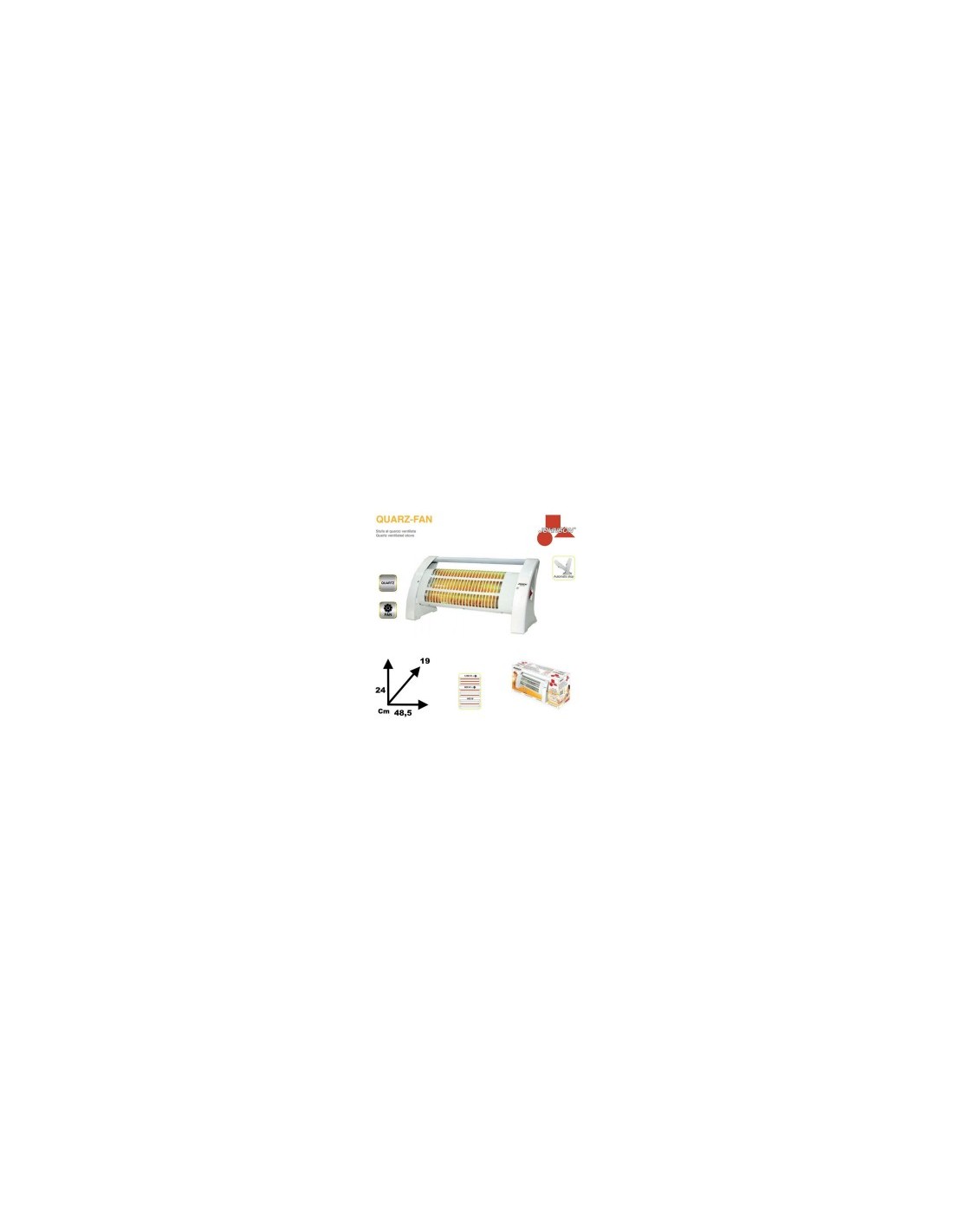 STUFA AL QUARZO C/VENT 1200W QUARZ-FAN su TreG Ingrosso