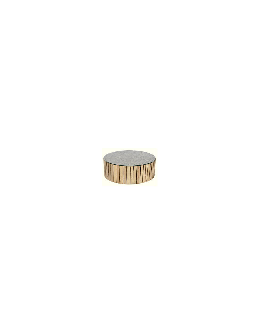 TAVOLINO BASSO MB213024 VETRO/EUCALIPTO 90X30CM NATURALE