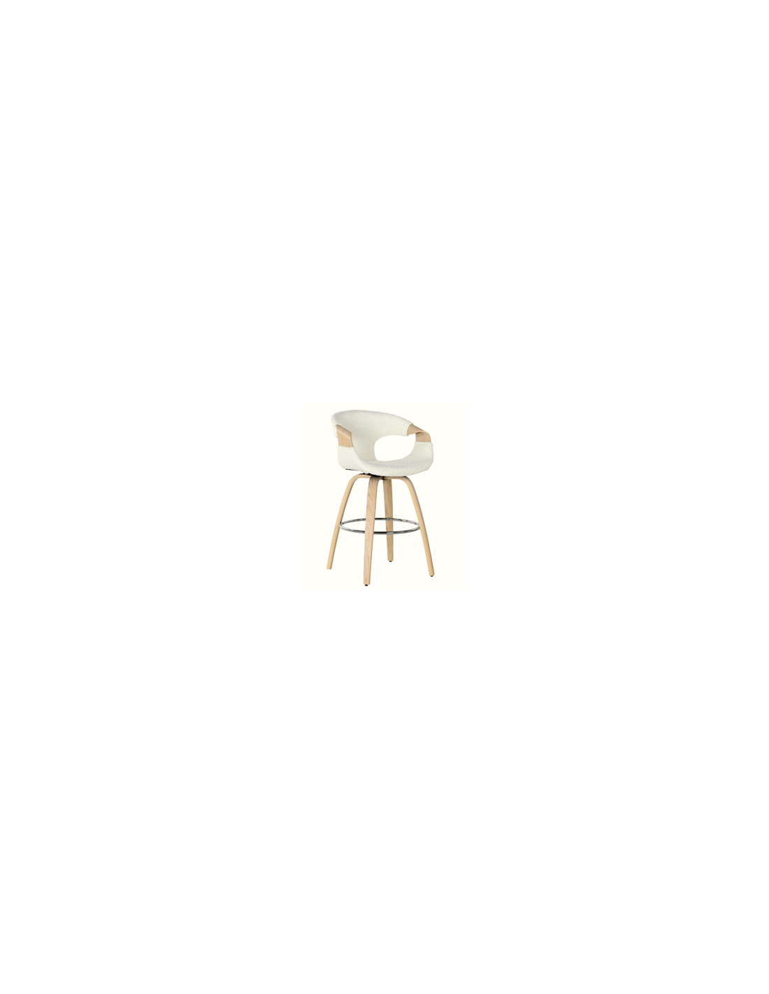 SGABELLO MB211703 BIANCO 55X52X92CM LEGNO/POLIESTERE