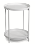 TAVOLINO METALLO BIANCO 2 PIANI 40X50CM
