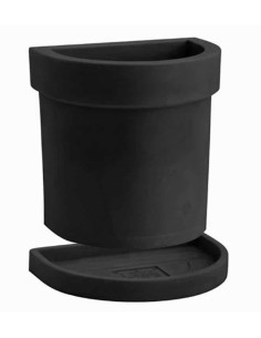 THEMIS VASO PARETE 40CM ANTRACITE CON SOTTOVASO