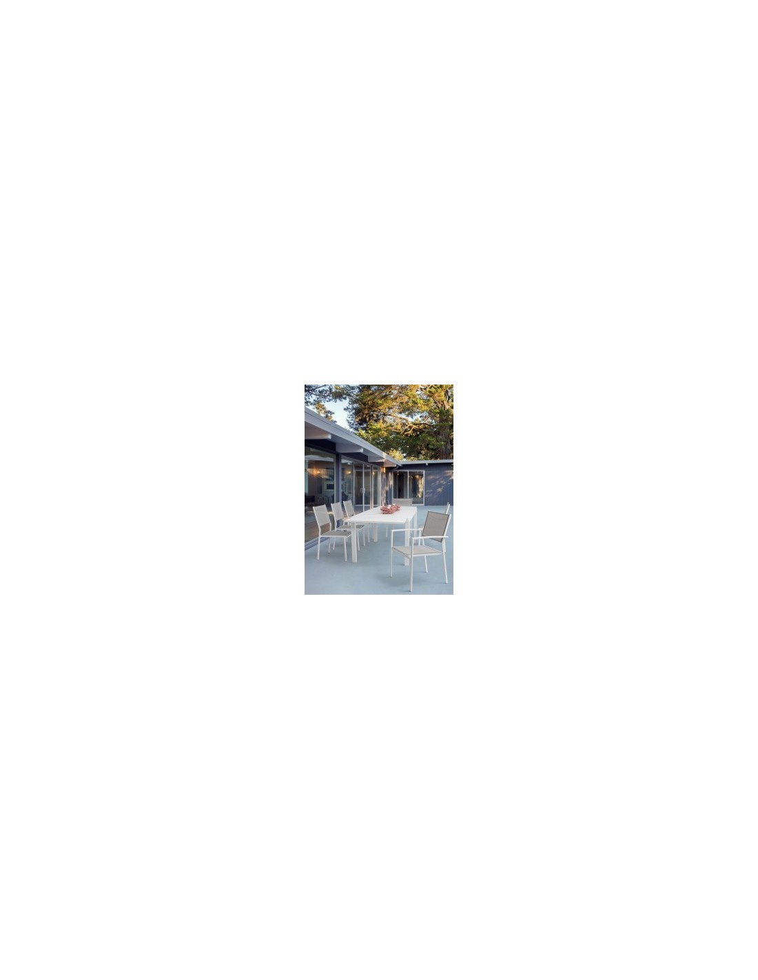 Tavolo alluminio Hilde 160-240x90 bianco, tavolo allungabile, tavolo  moderno