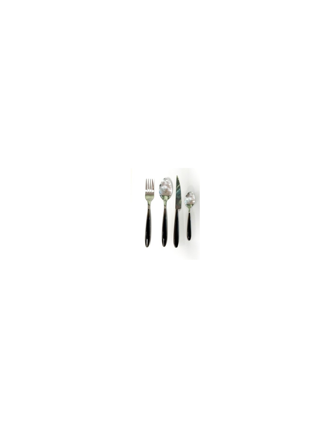 Servizio posate Elegance 24 pezzi, acciaio inox nero, set moderno, elegante, per pranzi e cene, design raffinato