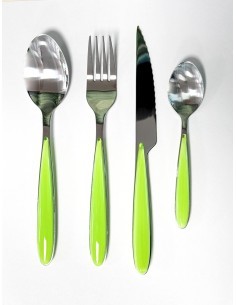 Servizio posate Elegance 24 pezzi, acciaio inox verde, set elegante, moderno, per cene e pranzi, design raffinato