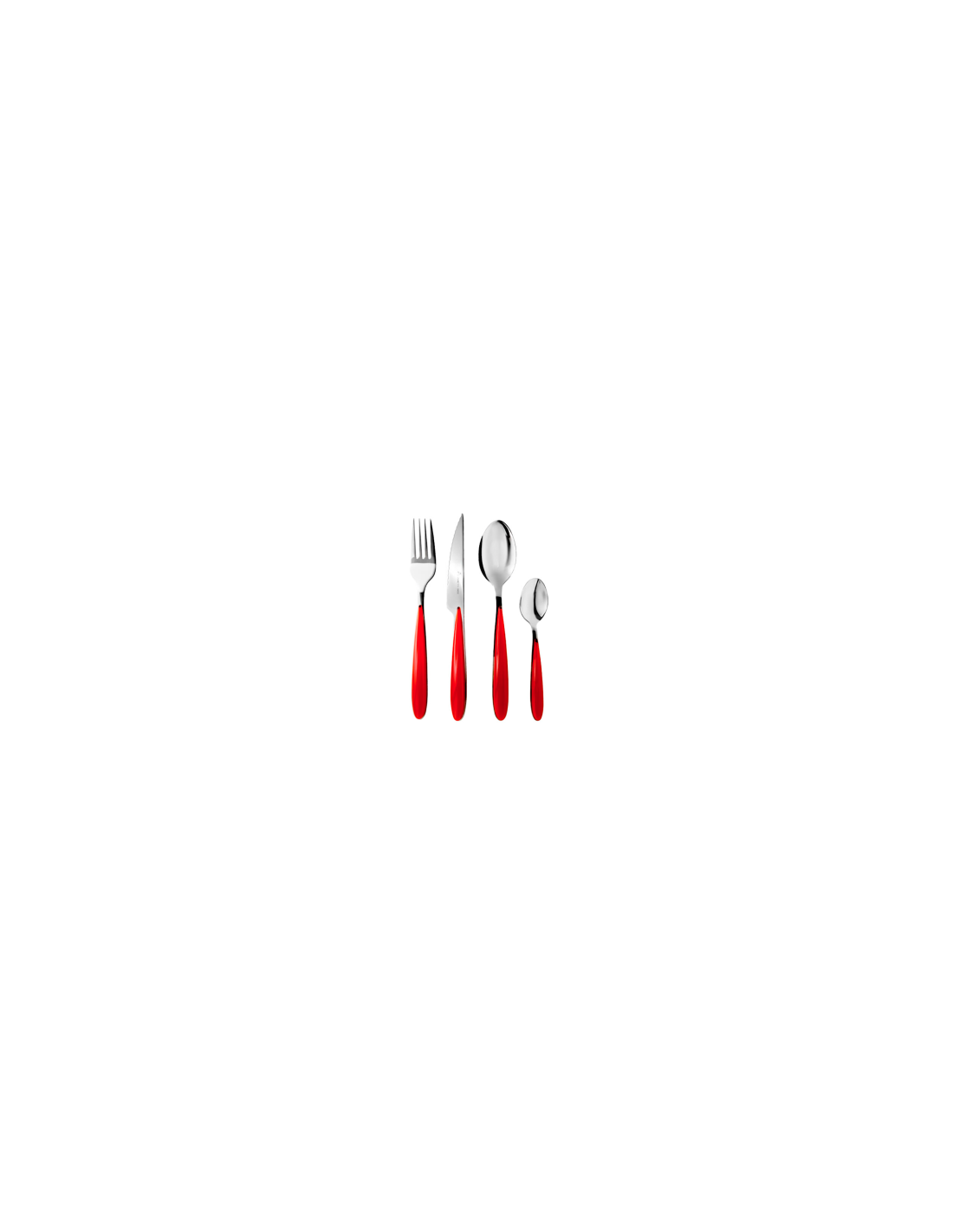 Servizio posate Elegance 24 pezzi, acciaio inox rosso, set elegante, moderno, per cene e pranzi, design raffinato