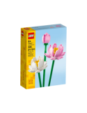 LEGO Creator Fiori di Loto 40647, Bouquet da Costruire con 2 Fiori e 1 Bocciolo, Decorazione Casa, Idea Regalo