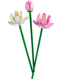 LEGO Creator Fiori di Loto 40647, Bouquet da Costruire con 2 Fiori e 1 Bocciolo, Decorazione Casa, Idea Regalo