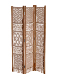 PARAVENTO 109745 3 ANTE COTONE/LEGNO 123X180CM