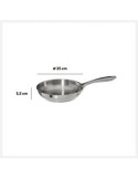 Padella 24 cm inox induzione, antiaderente, acciaio resistente, adatta per cucina a gas e induzione, facile da pulire