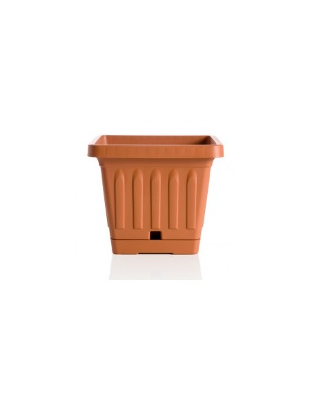 VASO TERRA CON SOTTOVASO 40 X 40 CM TERRACOTTA su TreG Ingrosso