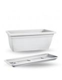 ANTHEA FIORIERA 100CM CON SOTTOFIORIERA RETTANGOLARE BIANCO su TreG...