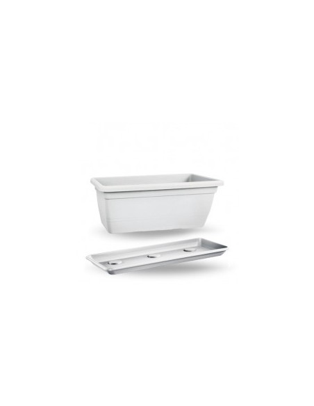 ANTHEA FIORIERA 100CM CON SOTTOFIORIERA RETTANGOLARE BIANCO su TreG...