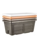 FIORIERA IN PLASTICA TRAMA LEGNO 80 CM ANTRACITE su TreG Ingrosso