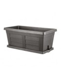 FIORIERA IN PLASTICA TRAMA LEGNO 80 CM ANTRACITE su TreG Ingrosso