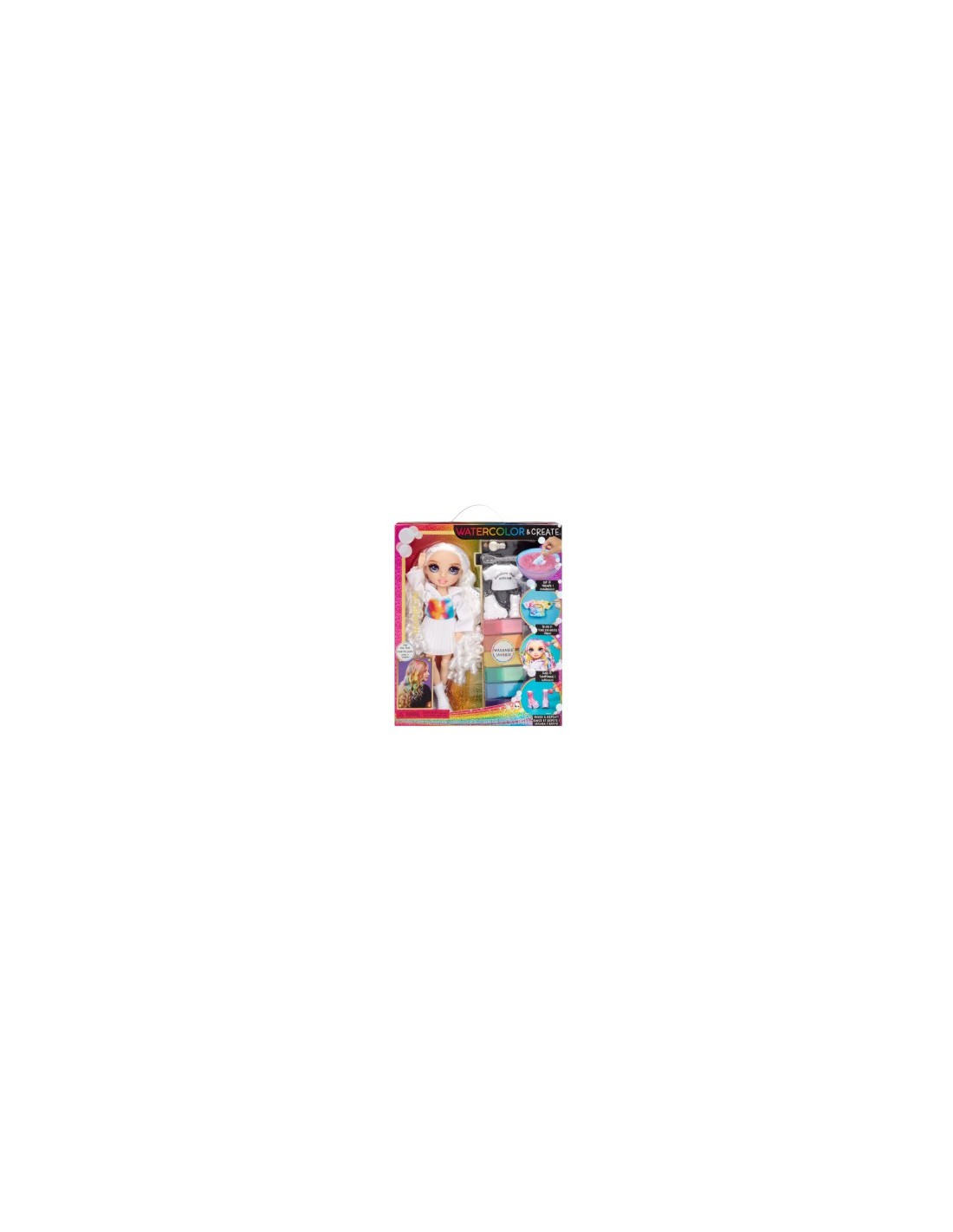 Rainbow High Watercolour & Create DIY Fashion Doll, Acquerelli Lavabili, Kit Tie-Dye, Colora, Crea, Gioca, Risciacqua e Ripeti