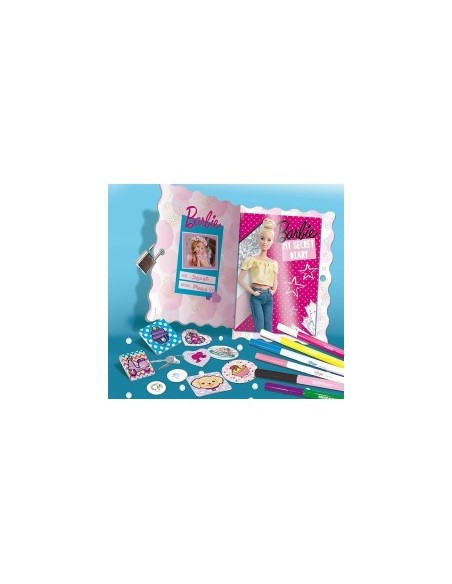 Giochi Barbie My Secret Diary, Diario Segreto Personalizzabile, Gemme Adesive, Lucchetto e Chiavi, Stickers e Pennarelli