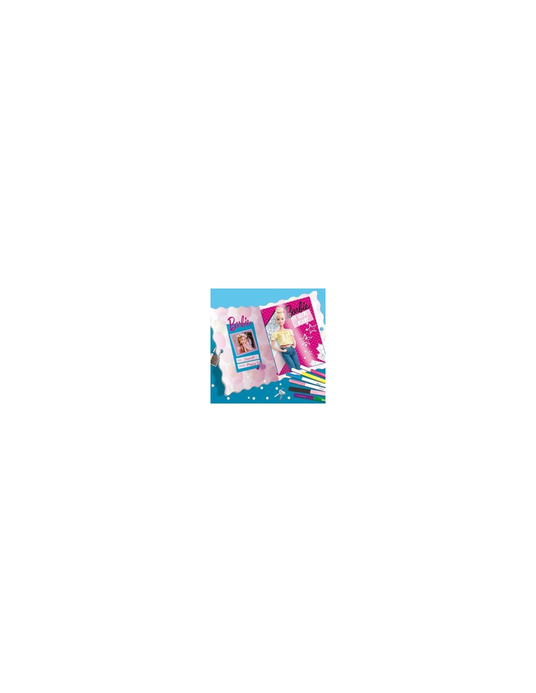 Giochi Barbie My Secret Diary, Diario Segreto Personalizzabile, Gemme Adesive, Lucchetto e Chiavi, Stickers e Pennarelli