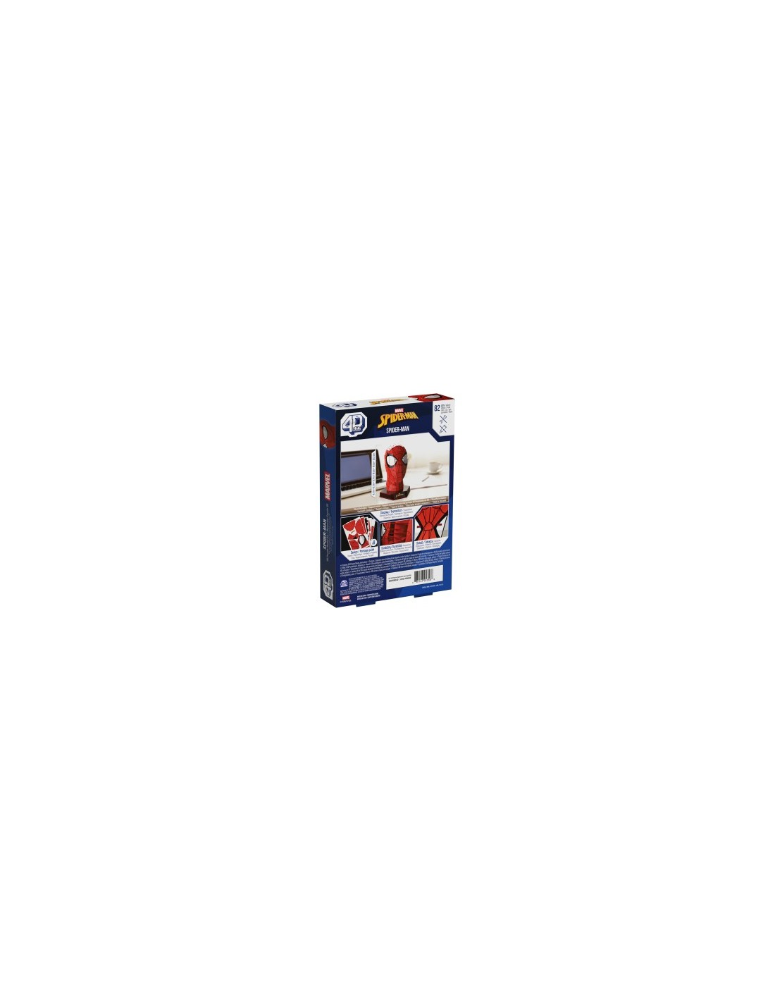 4D Puzzle Marvel Spider-Man, Kit Modellismo 3D da 82 Pezzi con Supporto, Decorazione da Tavolo Spider-Man, 12+ Anni
