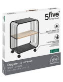 MENSOLA 193614 2 PIANI CON RUOTE 43X28X53CM METALLO/LEGNO