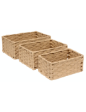 SET 3 CESTINI 204986 TRESSE BEIGE POLIESTERE/METALLO