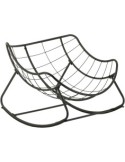 Sedia a Dondolo Uovo Hespéride, Grigio e Grafite, in Acciaio, Resina Epossidica, Mobili da Giardino, Comfort, Eleganza