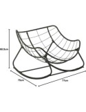 Sedia a Dondolo Uovo Hespéride, Grigio e Grafite, in Acciaio, Resina Epossidica, Mobili da Giardino, Comfort, Eleganza