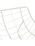 Sedia a Dondolo Paopao Hespéride, Beige e Bianca, Acciaio Trattato con Polveri Epossidiche, Design a Forma di Uovo, Comfort