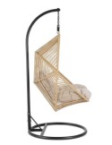 Poltrona Sospesa Martinica con Cuscini, Struttura in Acciaio e Fibra Sintetica, Design Elegante per Giardino e Terrazzo