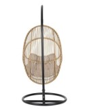 Poltrona Sospesa Martinica con Cuscini, Struttura in Acciaio e Fibra Sintetica, Design Elegante per Giardino e Terrazzo