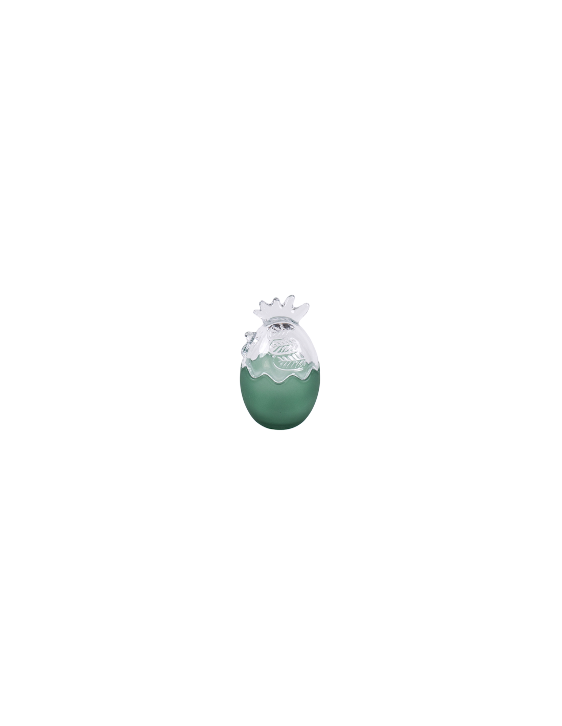 CONTENITORE UOVO 140244 GALLO VERDE 8,5X14CM VETRO