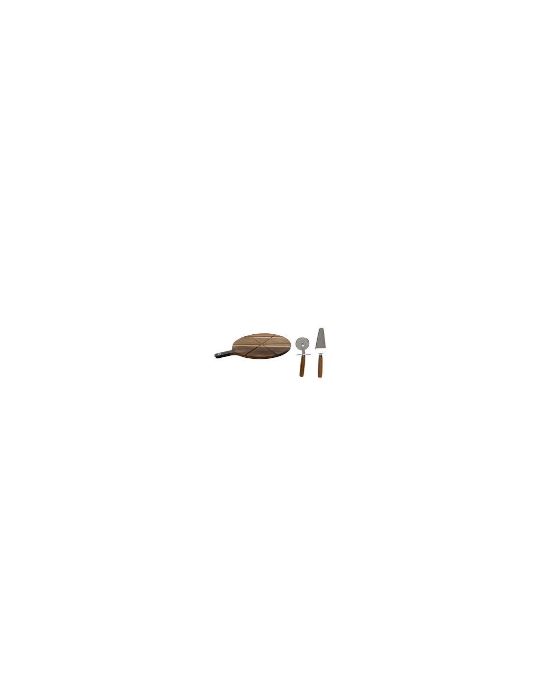 SET 2 ACCESSORI PIZZA PC217541 CON TAGLIERE BAMBOO 30X40CM