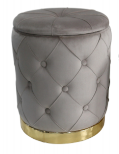 POUF CONTENITORE 100364 2 MIS JEREMY 42X52CM VELLUTO GRIGIO