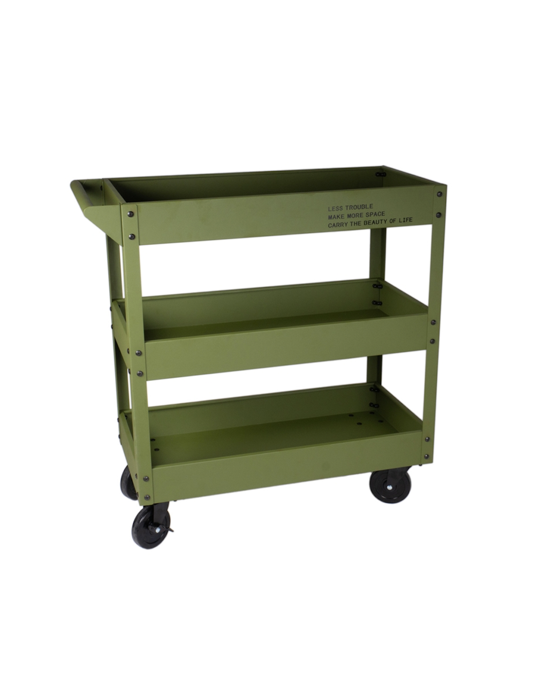 CARRELLO 140776 3 PIANI METALLO VERDE 77X35X79CM