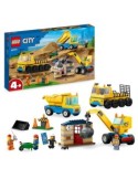 CITY 60391 CAMION DA CANTIERE E GRU CON PALLA DA DEMOLIZIONE su Tre...
