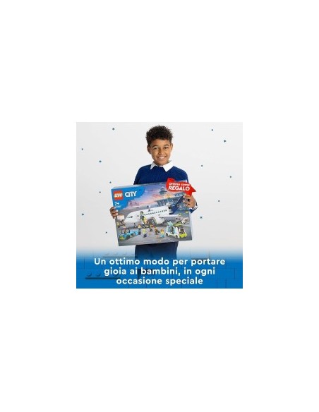 LEGO City Aereo Passeggeri, Aeroplano Giocattolo, Veicoli dell'Aeroporto, 9 Minifigure, Idee Regalo Bambini, Costruzioni 60367