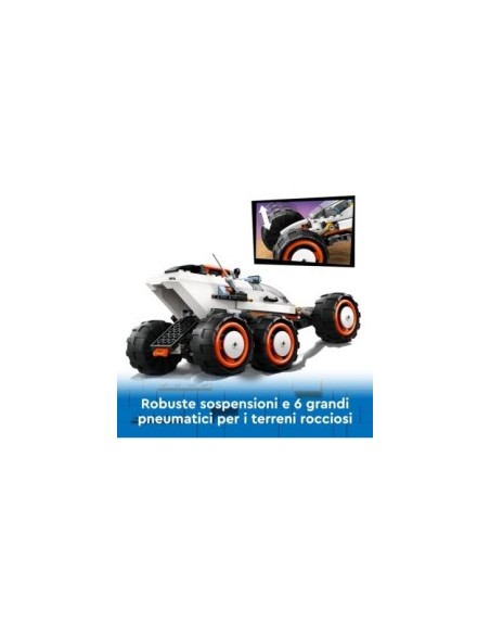 LEGO City Rover Esploratore Spaziale e Vita Aliena, Veicolo Giocattolo da Costruire con Minifigure e Action Figure 60431