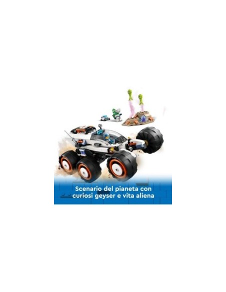 LEGO City Rover Esploratore Spaziale e Vita Aliena, Veicolo Giocattolo da Costruire con Minifigure e Action Figure 60431