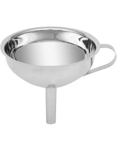 Imbuto in acciaio inox 13 cm, utensile cucina, acciaio inossidabile, imbuto resistente, dimensioni 15.3x13x12 cm