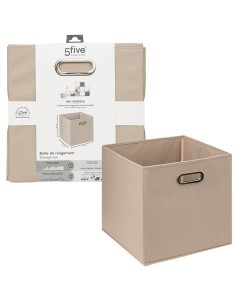 5 Five Caja Organizadora, contenitore in tessuto, colore grigio scuro, organizer per scaffali, 31x31 cm, salvaspazio
