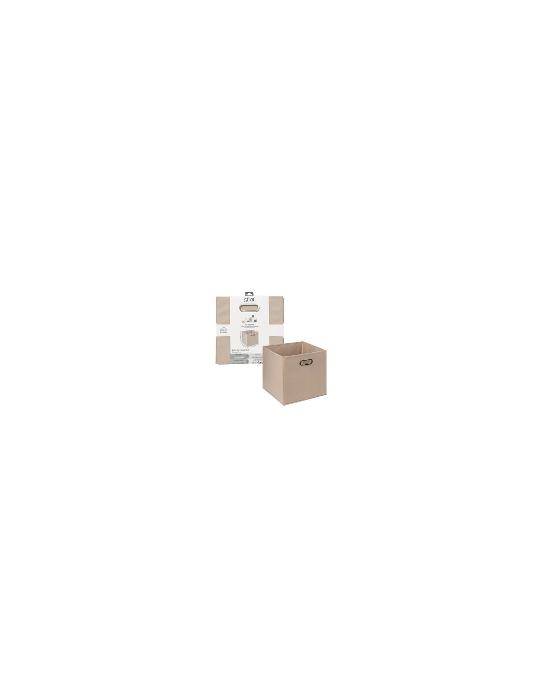 5 Five Caja Organizadora, contenitore in tessuto, colore grigio scuro, organizer per scaffali, 31x31 cm, salvaspazio