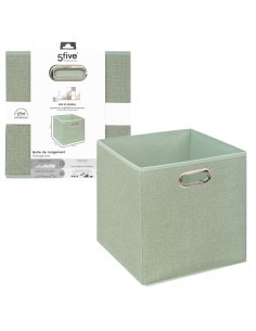 Scatola RGMT 31x31, contenitore portaoggetti, verde salvia, organizer salvaspazio, pieghevole, per casa, armadio