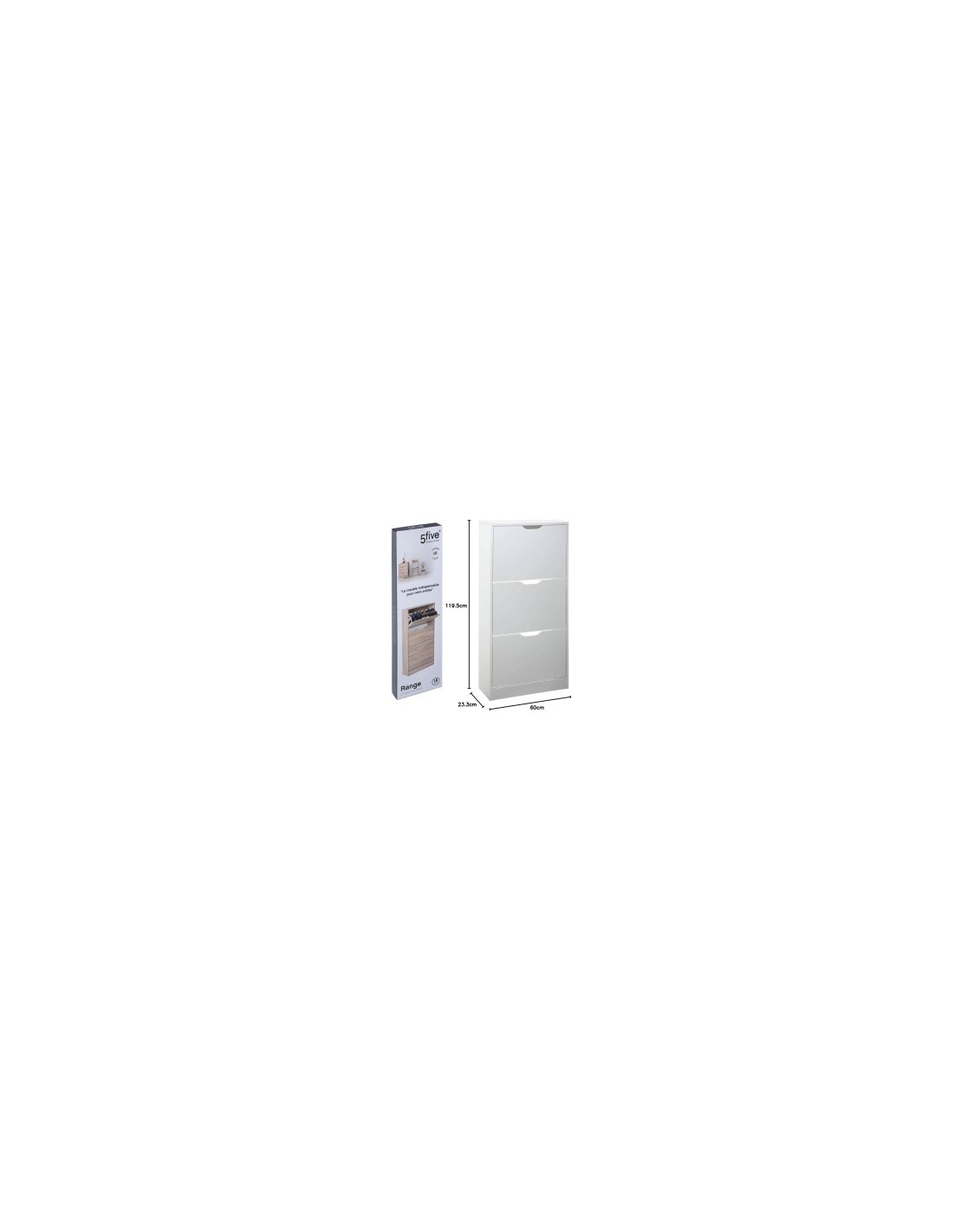 Scarpiera 3 Cassetti Bianco in Legno, 60x23x118 cm – Salvaspazio Elegante